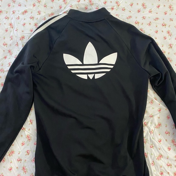 Adidas, black zip up sweater- Women’s Small/ Kids XL - Picture 2 of 3